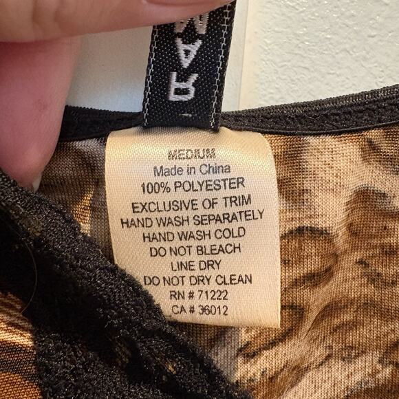 Vintage Rampage Leopard Print Mini Slip Dress Y2K Sequins - Picture 13 of 15